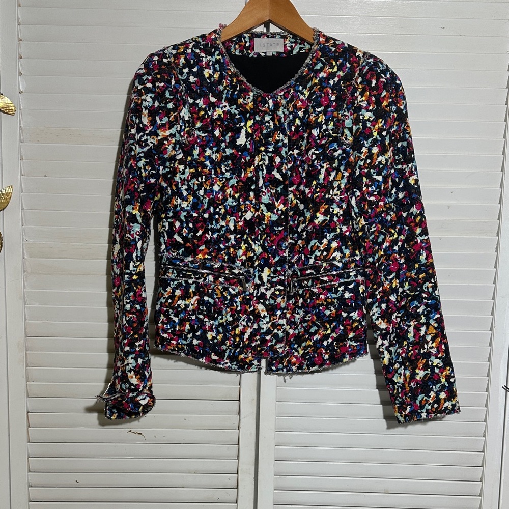 1. State Multicolor Tweed Jacket - image 1